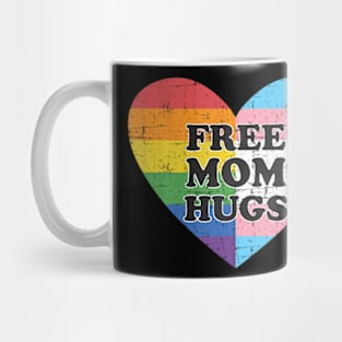 Free mom hugs with and transgender flag heart Mug